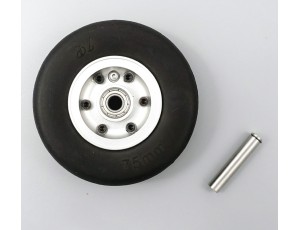 JP Hobby 75mm X 20mm Rubber Tire With Metal Wheel Hub  - 6.0mm (1 PC) 